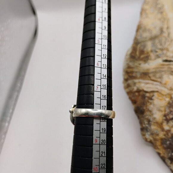 Sterling Silver Heart Shaped Blue Lapis Lazuli Ring Size 8 Boho Southwest Style - Picture 5 of 6